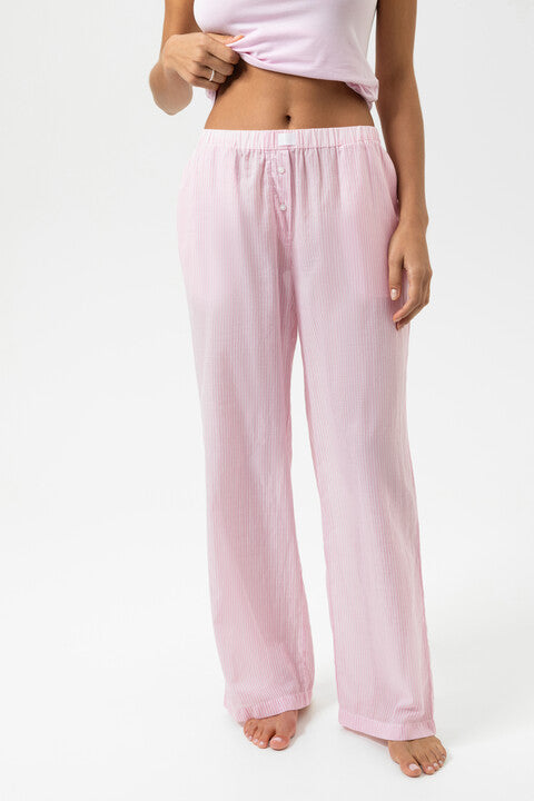 Long Trousers Cotton Stripes Pink