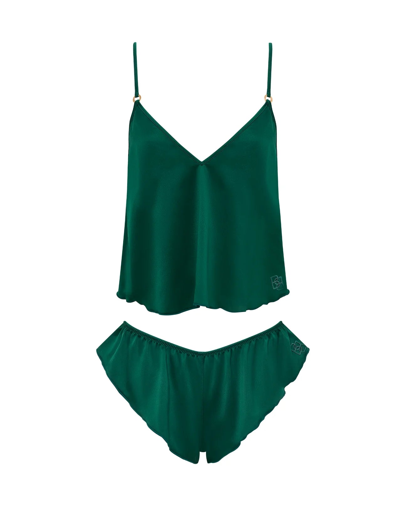 Faye Satin Cami and Short Green