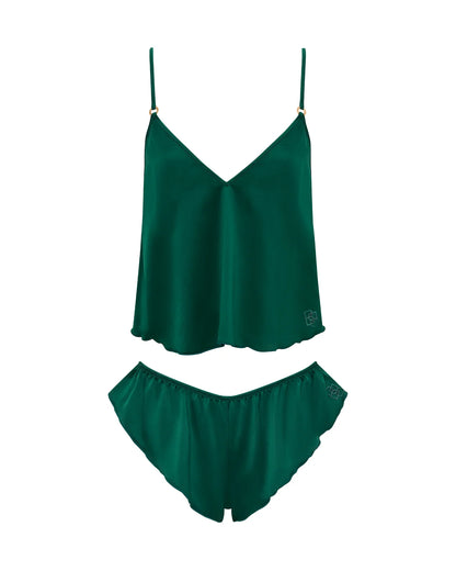 Faye Satin Cami and Short Green