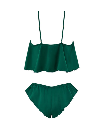 Faye Satin Cami and Short Green