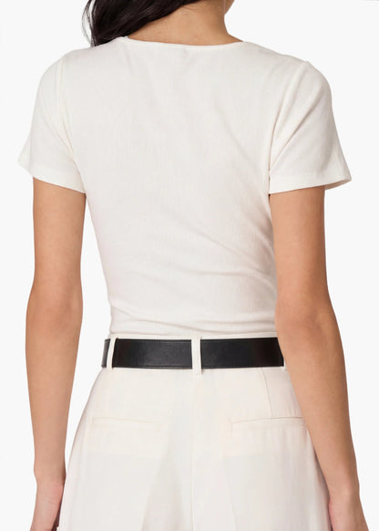 Sana Rib Knit Tee White