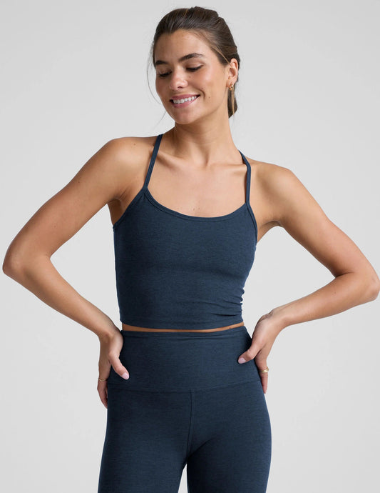 Spacedye Slim Racerback Cropped Tank Navy