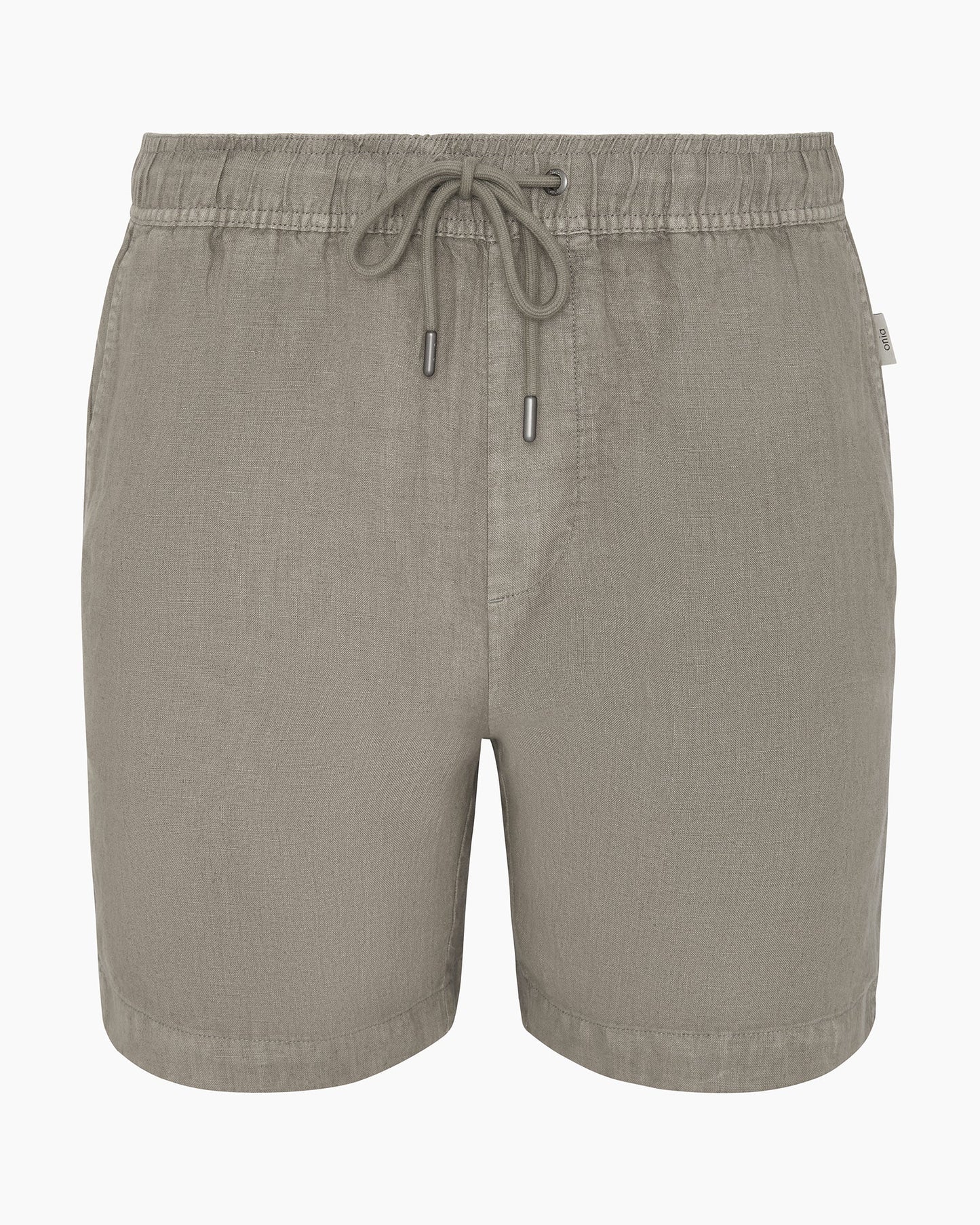 Pigment Dye Linen Pull On Short Olive