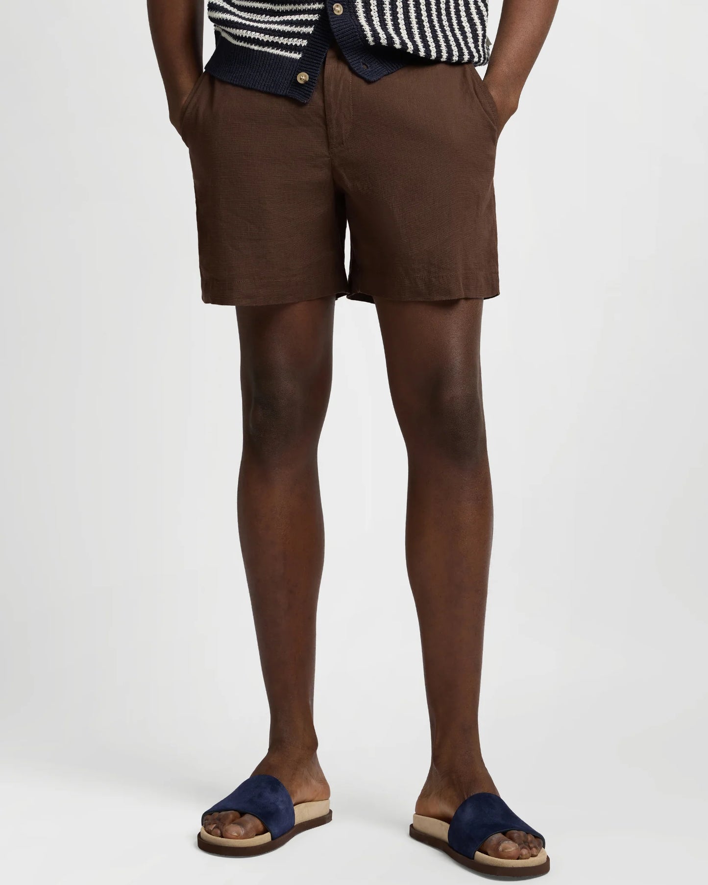 Stretch Linen Short Espresso