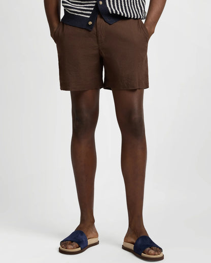 Stretch Linen Short Espresso
