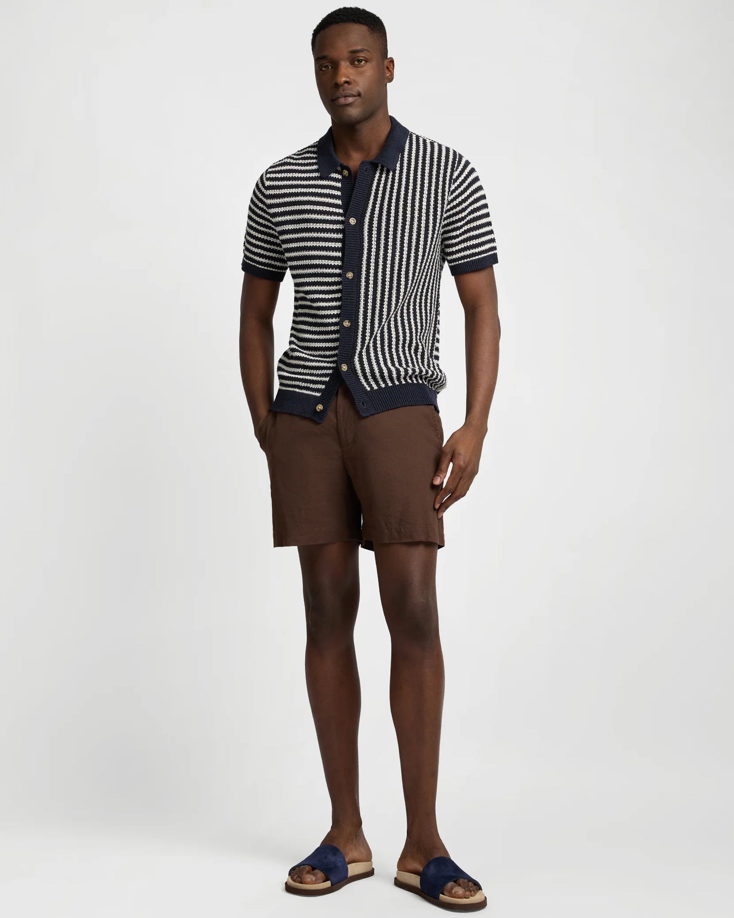 Stretch Linen Short Espresso