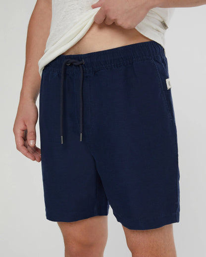 Air Linen Pull-on Short Navy