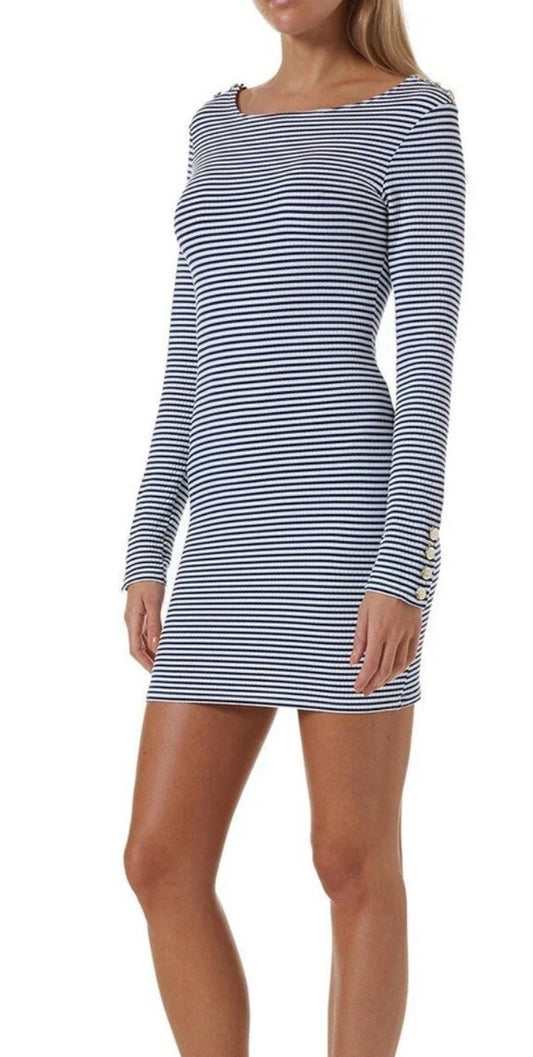 Agata Navy Stripe Dress