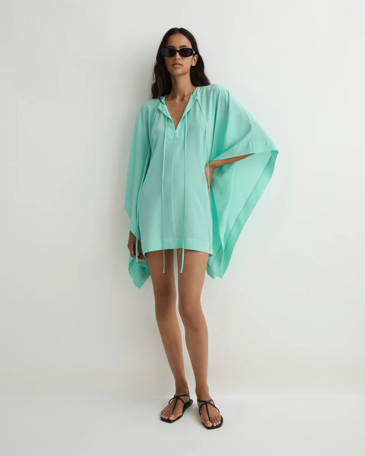 Orta Silk Caftan Mini Dress