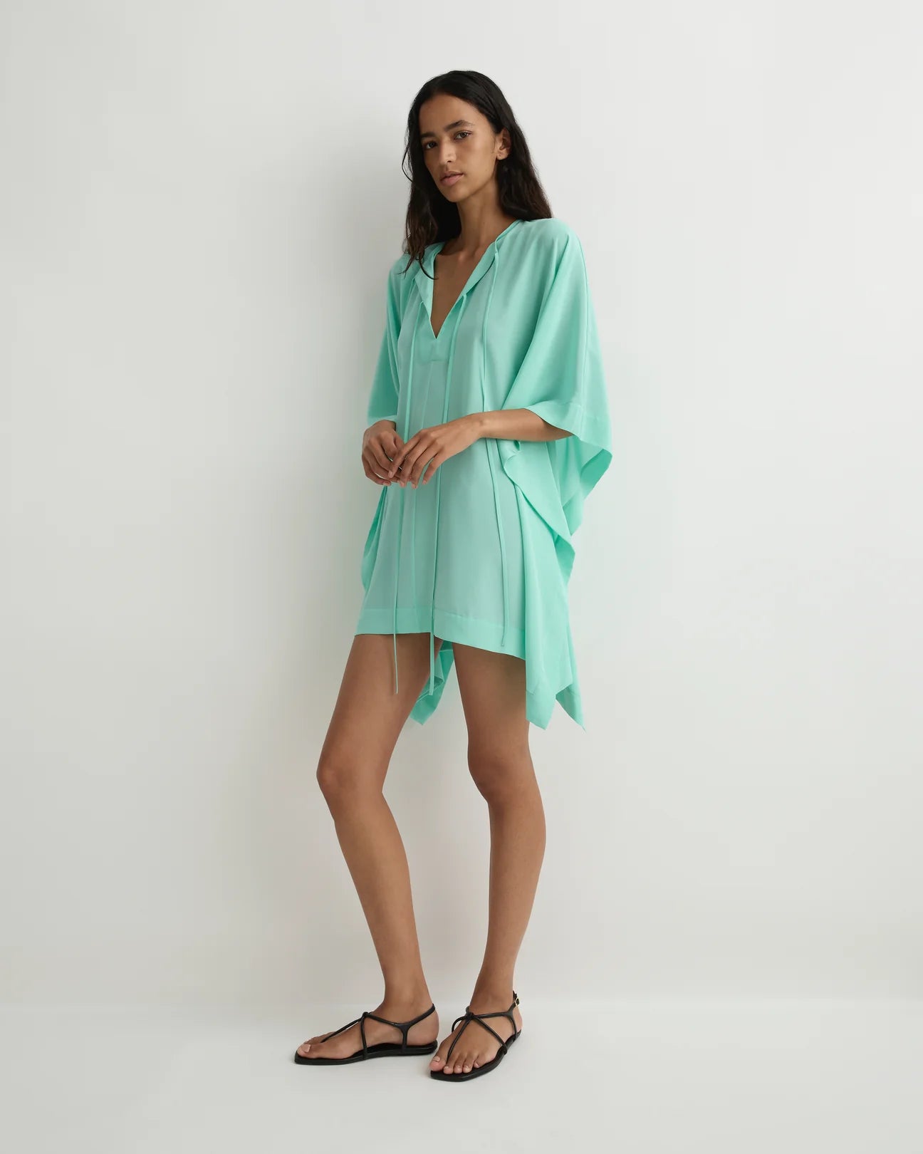 Orta Silk Caftan Mini Dress