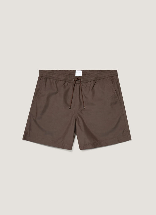 Drawstring Swim Shorts Dark Walnut