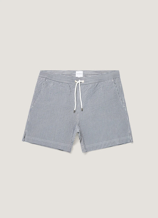 Seersucker Swim Shorts Navy
