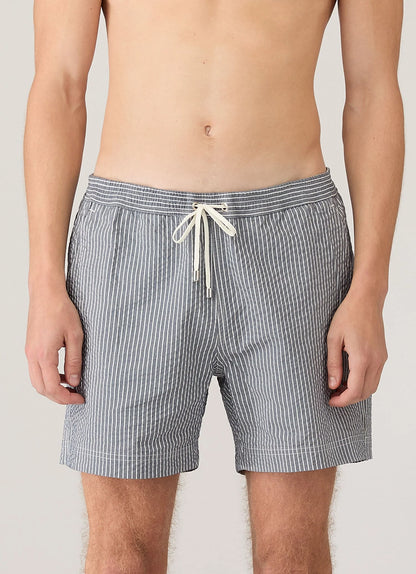 Seersucker Swim Shorts Navy