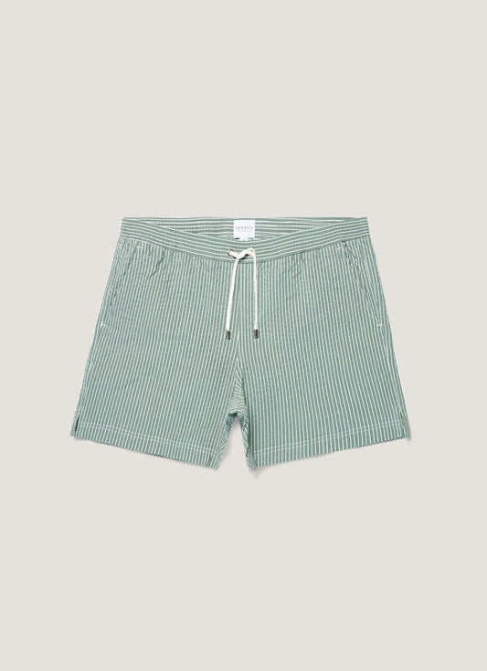 Seersucker Swim Shorts Green