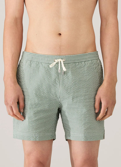 Seersucker Swim Shorts Green