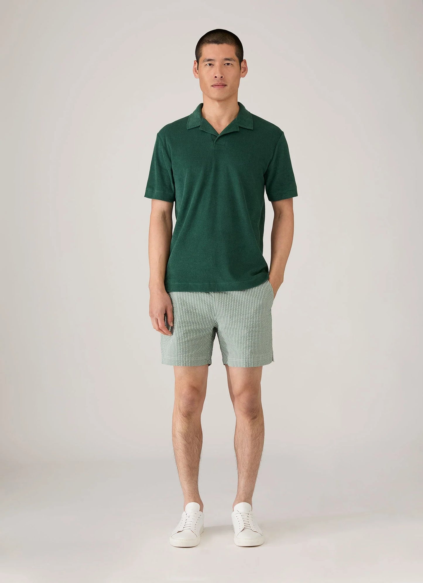 Seersucker Swim Shorts Green