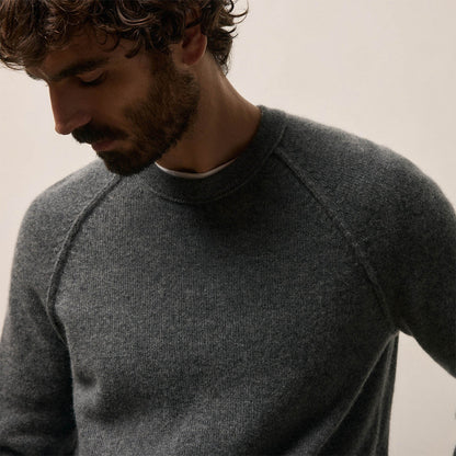 Grey Cashmere Crew Sweater