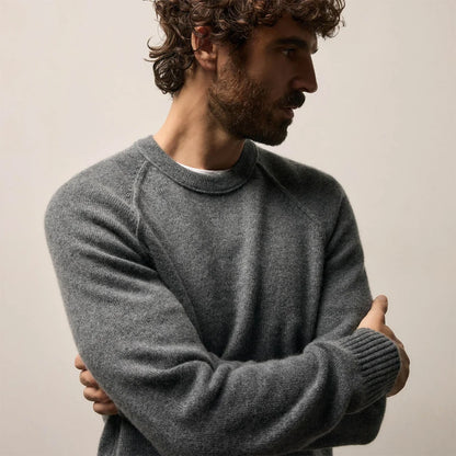 Grey Cashmere Crew Sweater