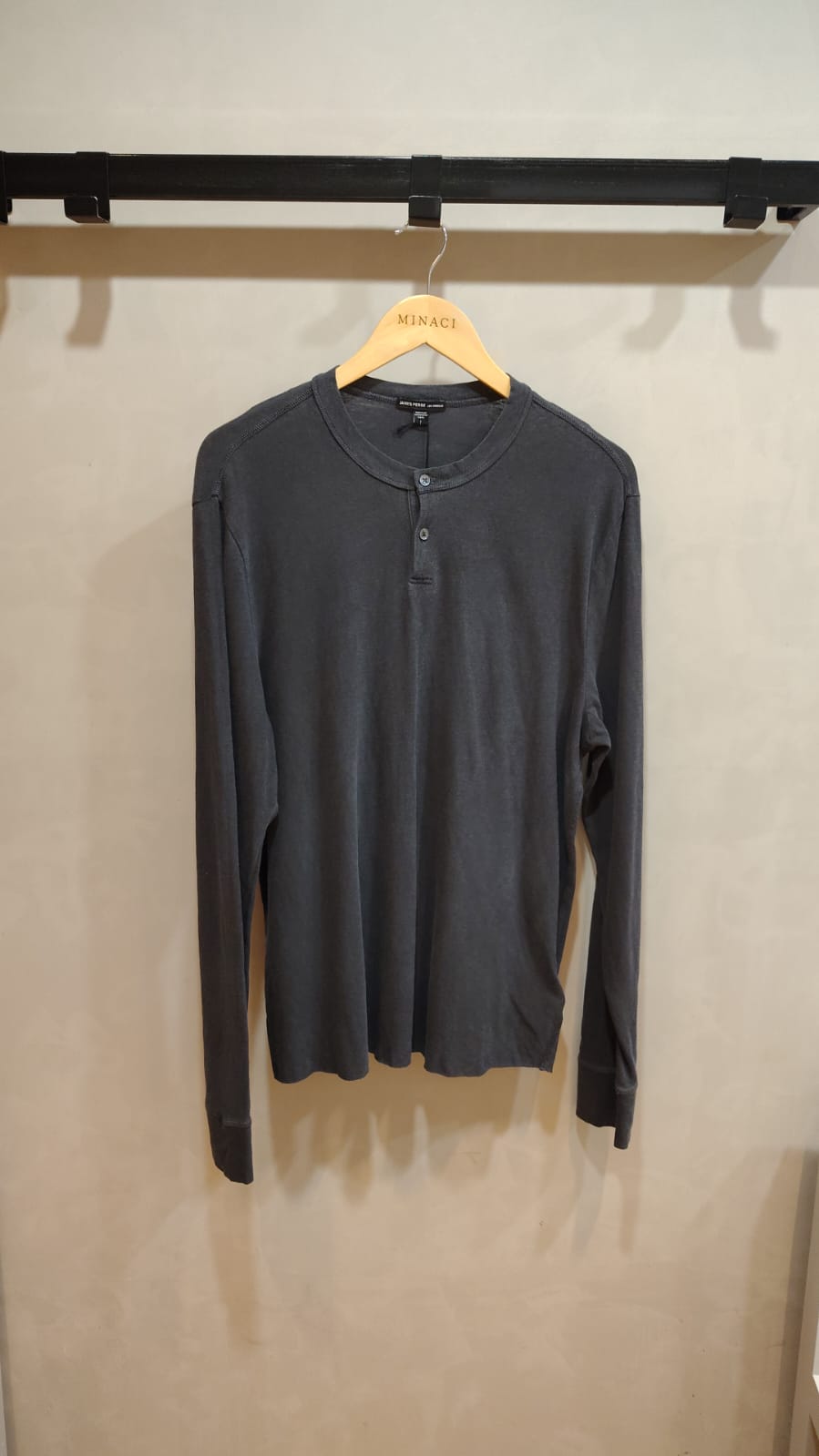 Jersey Long Sleeve Henley Grey