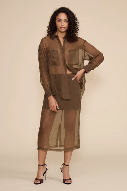 Carlen Cargo Pocket Top Olive