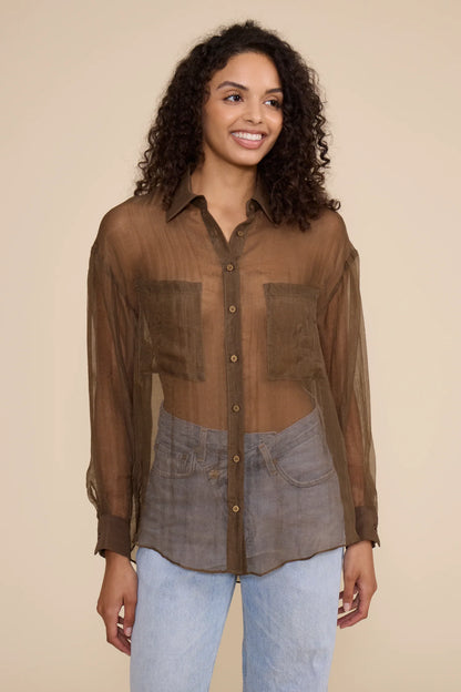 Carlen Cargo Pocket Top Olive