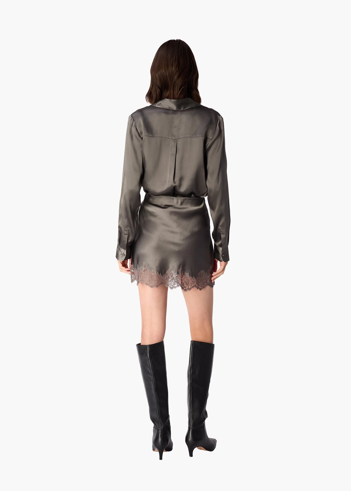 Crosby Silk Gunmetal Blouse