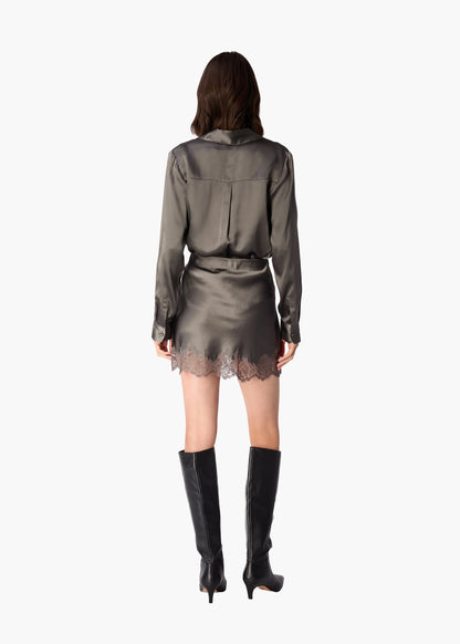 Crosby Silk Gunmetal Blouse