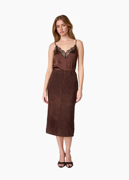 Jodi Suede Brown Skirt