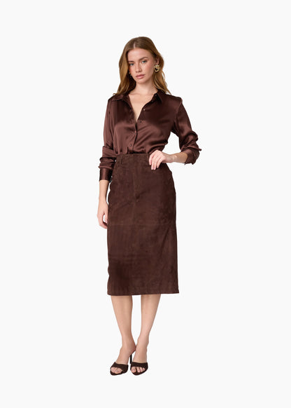 Jodi Suede Brown Skirt
