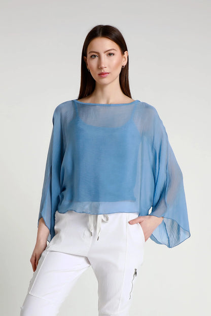 Sofita Cropped Silk Caftan Jeans