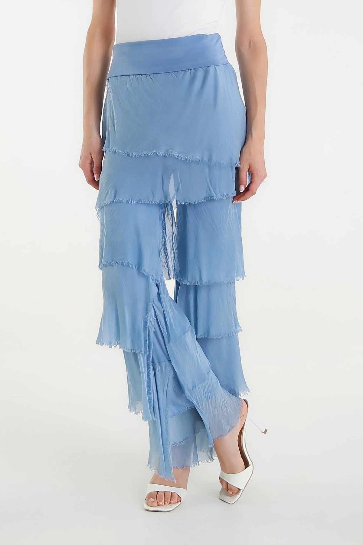 Mirabella Silk Ruffle Pants Jeans