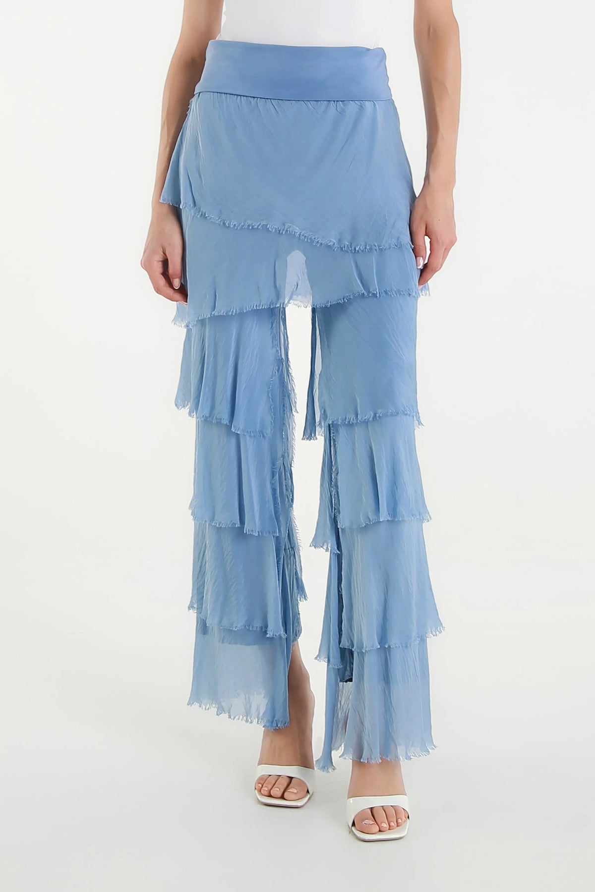 Mirabella Silk Ruffle Pants Jeans