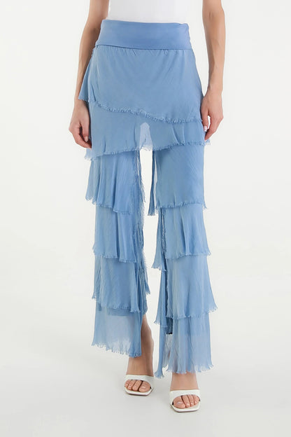 Mirabella Silk Ruffle Pants Jeans