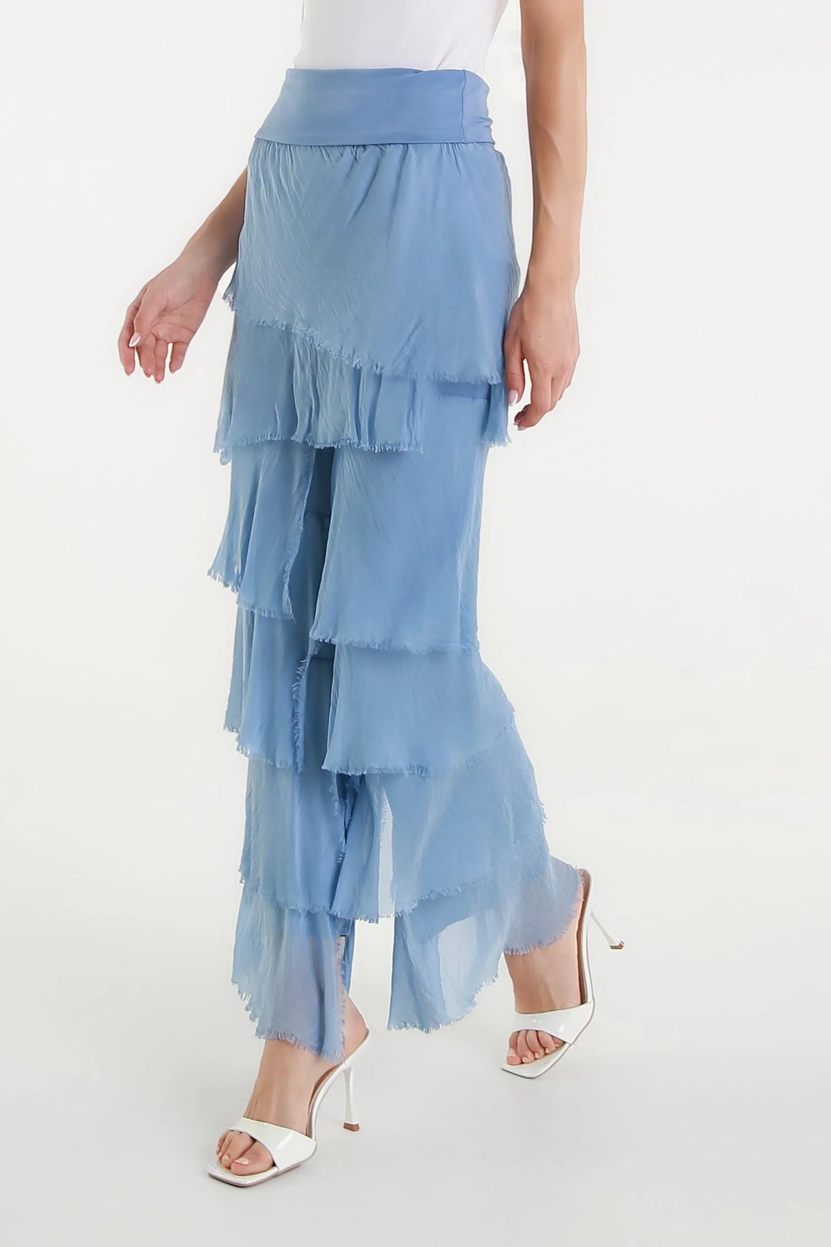 Mirabella Silk Ruffle Pants Jeans