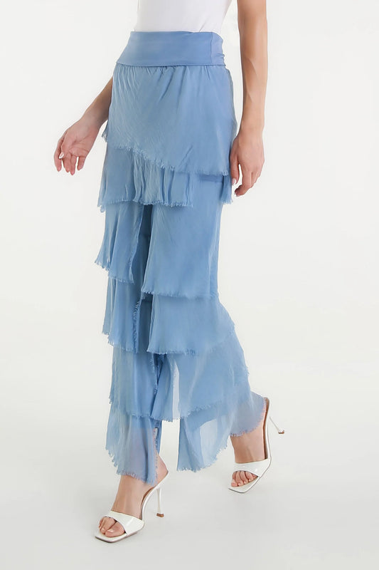 Mirabella Silk Ruffle Pants Jeans