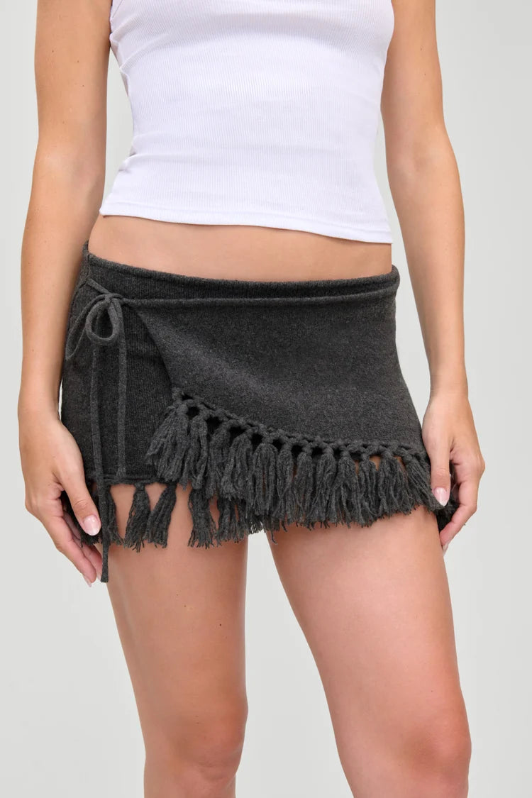 Luca Wrap Knit Mini Skirt