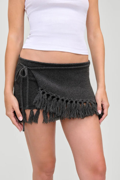 Luca Wrap Knit Mini Skirt