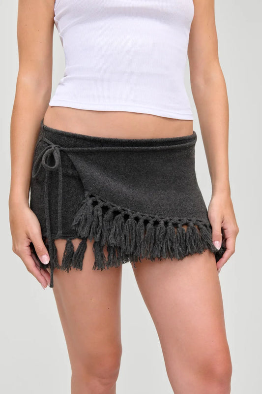 Luca Wrap Knit Mini Skirt