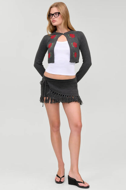 Luca Wrap Knit Mini Skirt