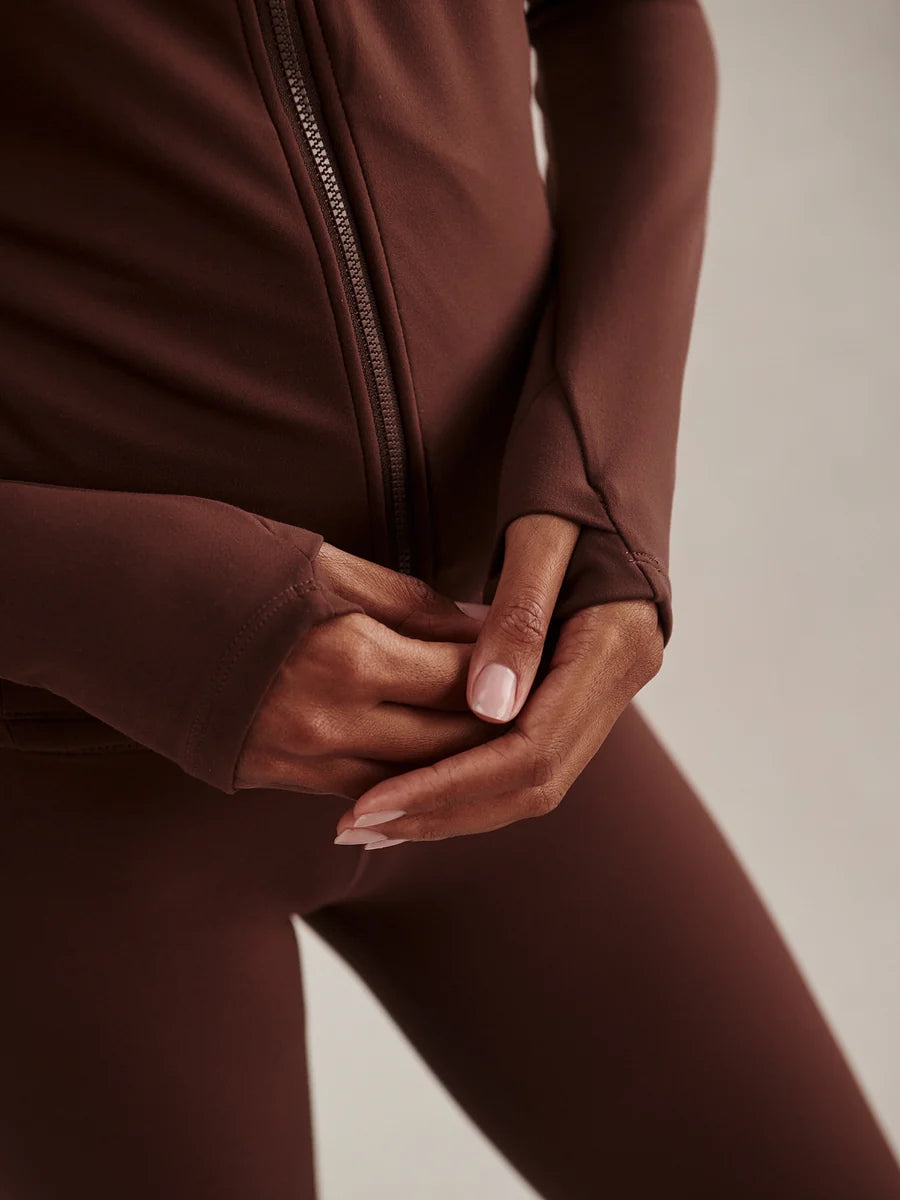 Always Zip Through Sweat Jacket Brown