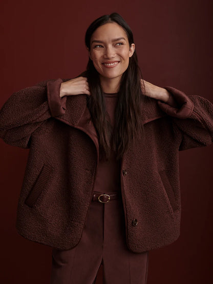 Kellan Short Boxy Jacket Brown