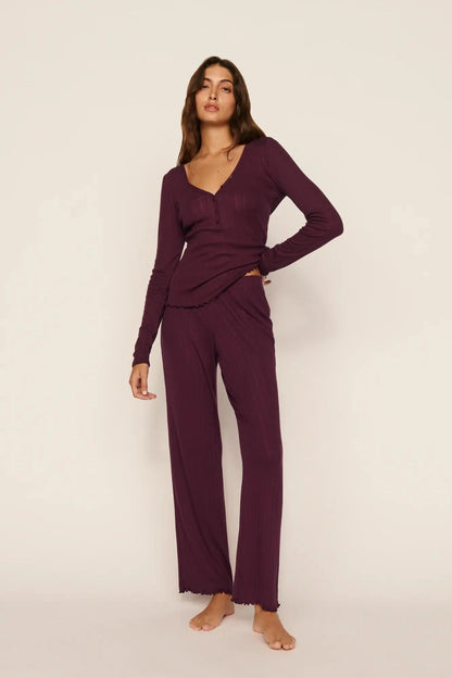 Pointelle Wilberry Henley Set