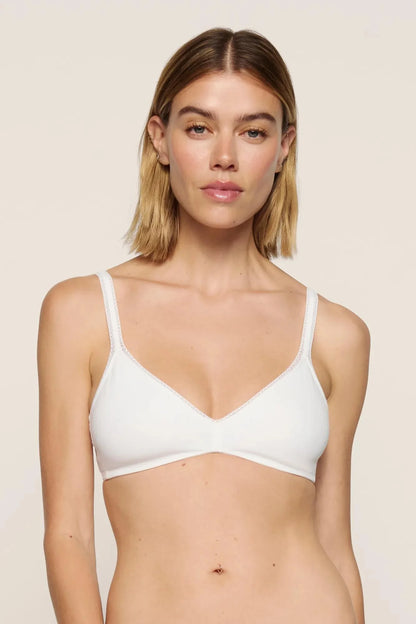 Pima Cotton Bra White