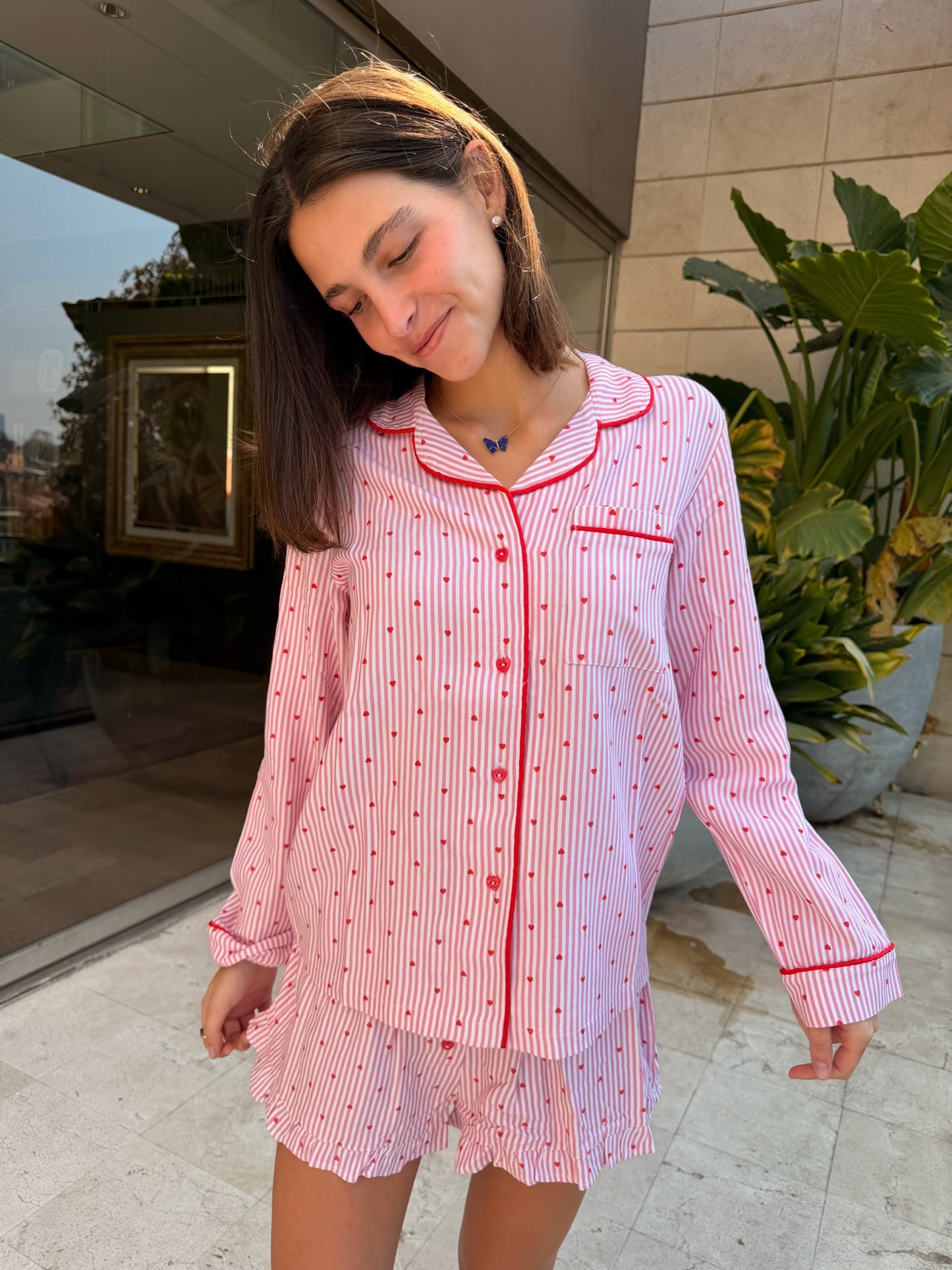 Soft Brushed Hearts PJ Set