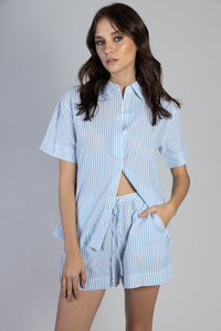 Nautico Stripe Blue Short Pj Set