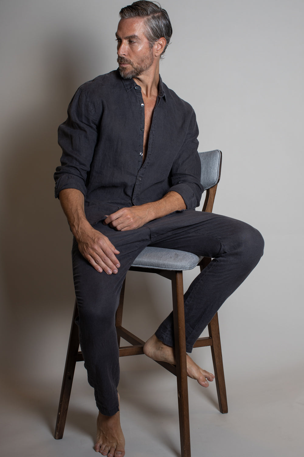 JP Classic Linen Shirt Magma Pigment