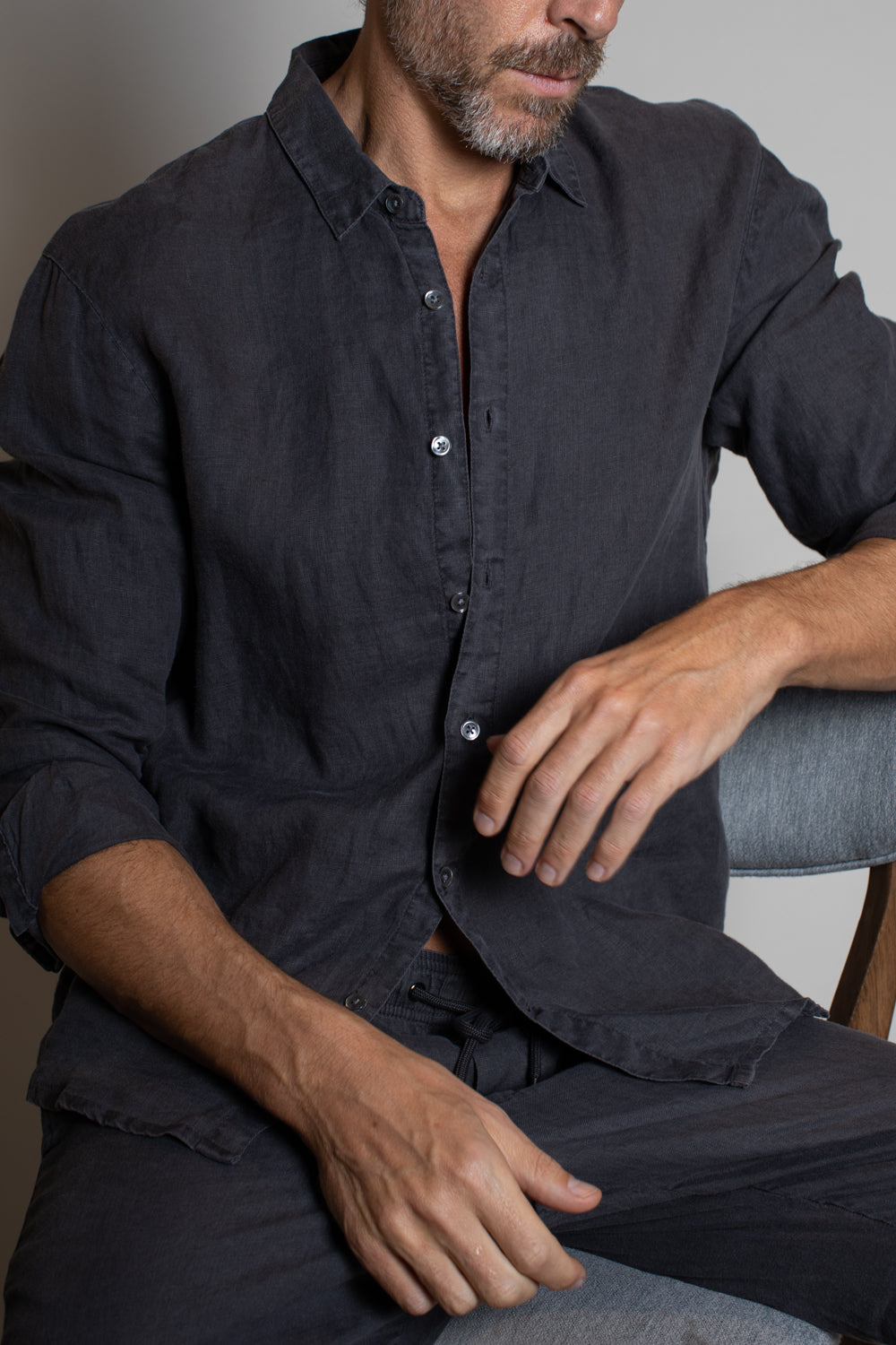 JP Classic Linen Shirt Magma Pigment