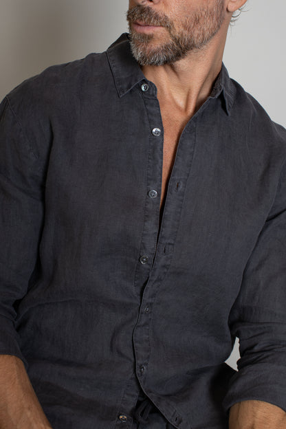 JP Classic Linen Shirt Magma Pigment
