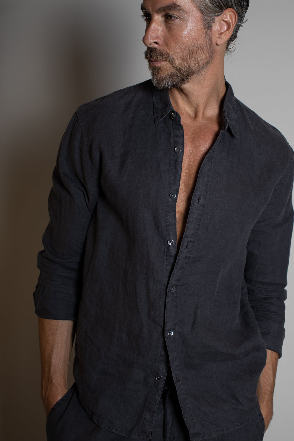 JP Classic Linen Shirt Magma Pigment