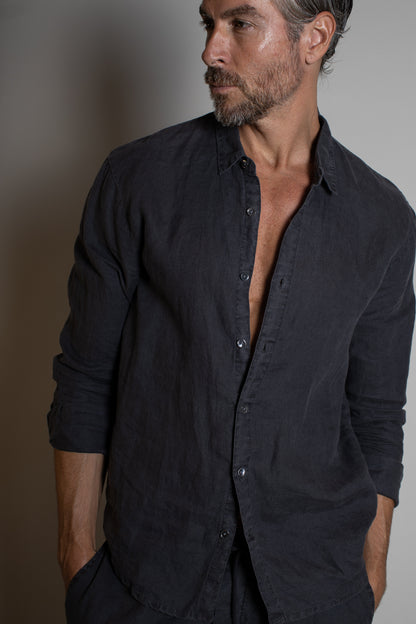 JP Classic Linen Shirt Magma Pigment